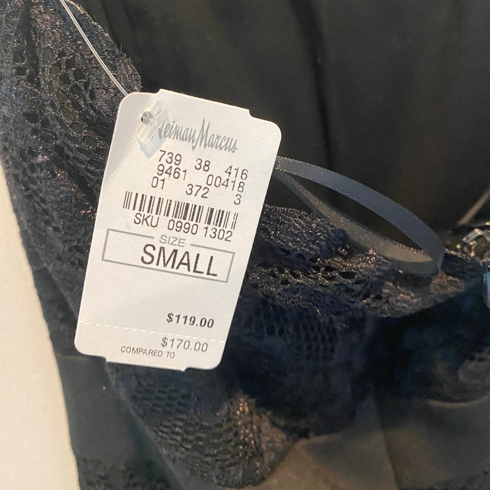 Neiman Marcus Strapless Black Lace Dress - Picture 3 of 4